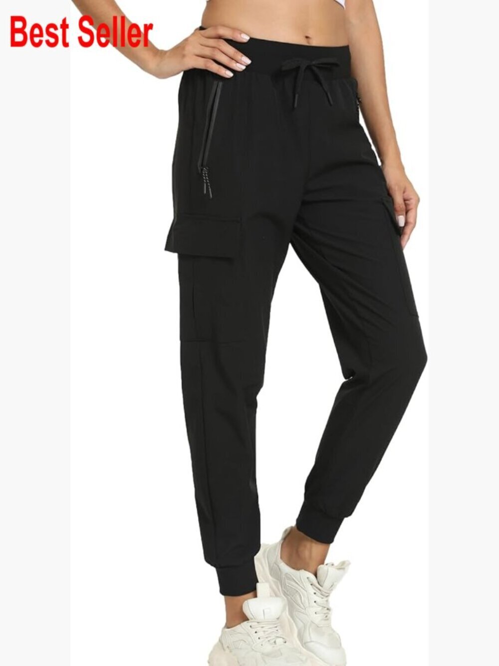 Water Resistant Joggers with 4 Pockets Lightweight Polyester Athletic Pants